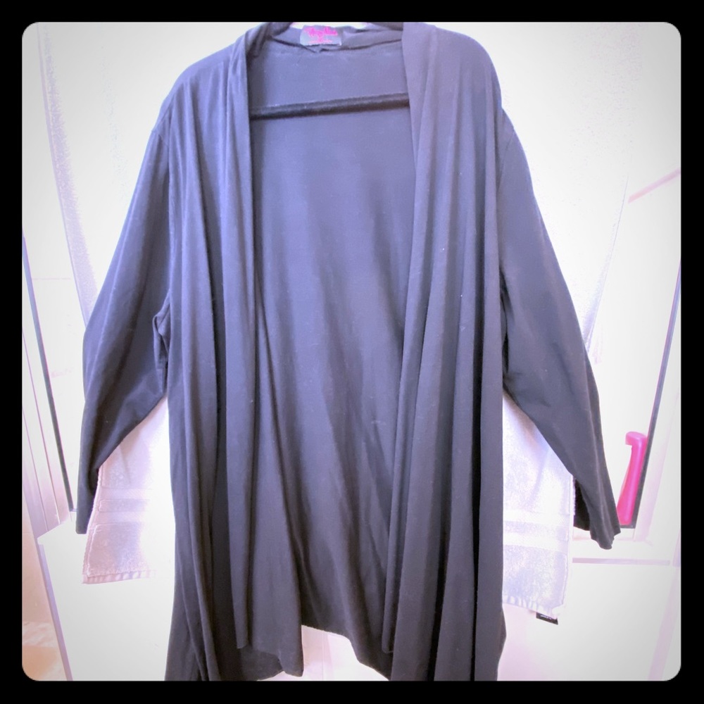 Very long, Black hi-low cardigan